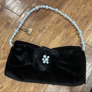 Jeanne Lottie Black Velvet Handbag